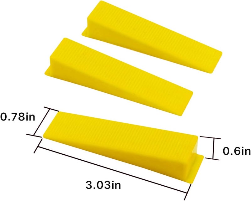 Threetwone 400pcs Tile Leveling System Wedges, Reusable, 1/32, 1/16, 1/8 Inch Spacer Compatible,Wall Tile Installation Kit (yellow, 400) - Image 2